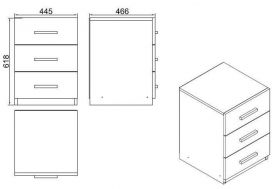 Dulapior, Locelso, Vario C, 44.5x61.8x46.6 cm, Alb