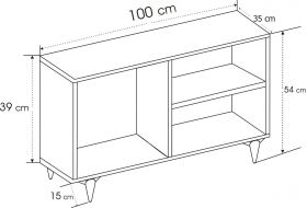 Comoda TV, Kalune Design, Zisino, 100x54x35 cm, Antracit