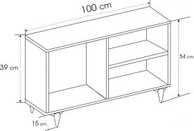 Comoda TV Zisino, Kalune Design, 100x35x54 cm, alb