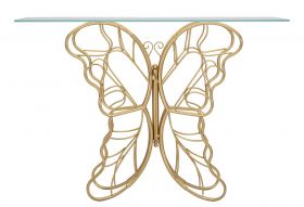 Consola Butterfly, Mauro Ferretti, 110x40x76 cm, fier, auriu