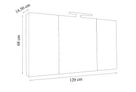 Oglinda baie cu dulap Celine - 120 cm