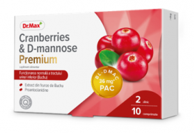 Dr. Max Cranberries & D-mannose Premium, 10 comprimate