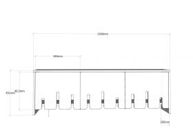 Comoda TV, Avva Home, Diseps, 150x49.1x29.5 cm, Antracit/Alb