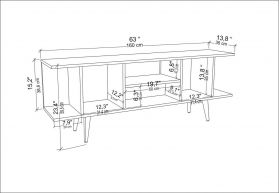 Comoda TV, Retricy, Akya, 160x35x38.6 cm, PAL, Alb