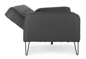 Canapea extensibila cu 3 locuri Bridjet, Bizzotto, 200 x 82 x 81 cm, lemn de eucalipt/otel/poliester, negru