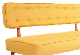 Canapea fixa Westwood Loveseat, Zeon, 2 locuri, 140x64x78 cm, lemn, galben