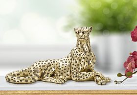 Decoratiune, Mauro Ferretti, Leopard, 27.3 x 10.3 x 13.9 cm, polirasina, auriu/negru