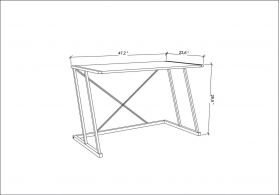 Birou, Retricy, Adelaide, 114x60x75 cm, PAL, Negru / Antracit