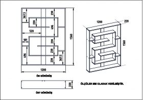 Biblioteca, Zena Home, Esteban 875ZNA3649, 120 x 156 x 22 cm, pal melaminat, negru