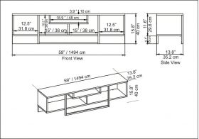 Comoda TV, Retricy, Asal 150, 150x35.2x40 cm, PAL, Alb/Auriu