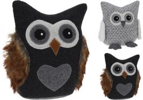 Opritor pentru usa Owl, 23x15x23 cm, poliester, gri