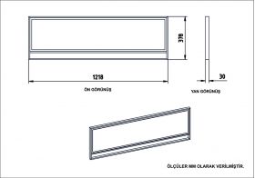 Set bufet si oglinda Polka Aynali White, Hadley, 180 x 47.3 x 75 cm/121.8 x 37.8 x 3 cm, auriu/negru