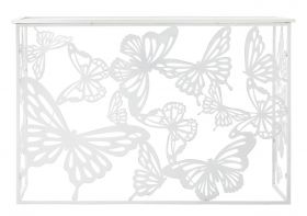 Consola Butterfly, Mauro Ferretti, 121.5x41x81 cm, fier, alb/auriu