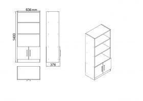 Set mobilier pentru camera de studiu, 4 piese, Locelso, VO11 - BA, pal melaminat, maro/antracit