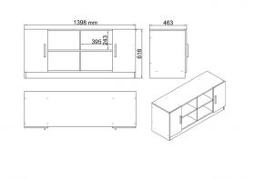 Set mobilier pentru camera de studiu, 4 piese, Locelso, VO13 - BA, pal melaminat, maro/antracit