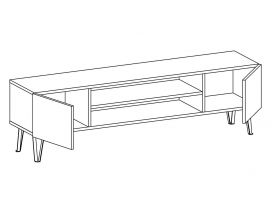 Comoda TV, Colman, Bloom, 160 x 37.4 x 47 cm, pal melaminat, alb