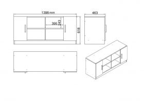 Set mobilier pentru camera de studiu, 5 piese, Locelso, VO15 - BA, pal melaminat, maro/antracit