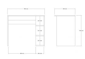 Birou, Asse Home, Atlanta, 120x75x59 cm, Maro