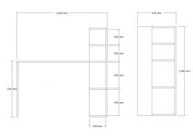 Birou, Asse Home, Burano, 121x51x75 cm, Stejar