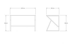 Birou, Asse Home, Murren, 120x75x60 cm, Alb