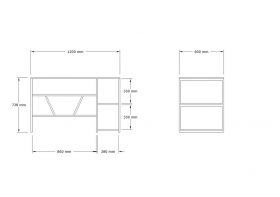 Birou, Asse Home, Caste , 120x74x60 cm, Antracit