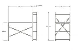 Birou, Asse Home, Zernez, 120x75x60 cm, Antracit