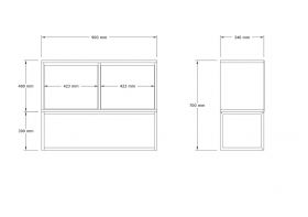 Consola, Asse Home, Zermat, 90x70x34 cm, Alb