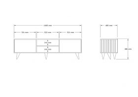 Comoda TV, Asse Home, Josef, 160x48.6x40 cm, Maro