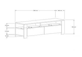 Comoda TV, Asse Home, Combe , 140x40x40 cm, Alb