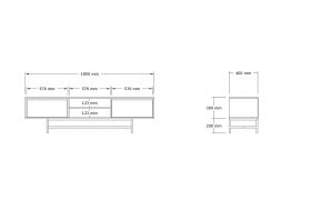 Comoda TV, Asse Home, Tauber, 180x50x40 cm, Antracit