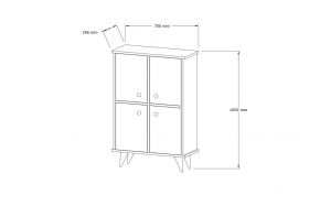 Dulap multifunctional, Puqa Design, Antik, 70x90x35 cm, PAL, Maro