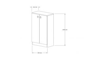 Dulap multifunctional, Puqa Design, Defne, 60x100x31.6 cm, PAL, Alb