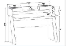 Birou, Retricy, Broklyn, 123.6x59.6x93.4 cm, PAL, Alb / Antracit