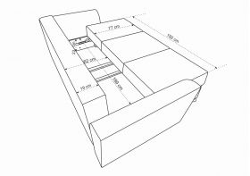 Canapea extensibila Ferrara, 232x97x75 cm, cu lada de depozitare, Green