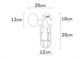 Aplica de perete, Alby, 525NOR3175, Metal, Negru/Auriu