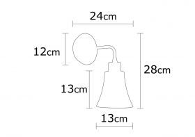 Aplica de perete, Alby, 525NOR3102, Metal, Cupru