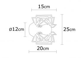 Aplica de perete, Alby, 525NOR3164, Metal, Negru