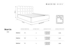 Pat tapitat cu somiera rabatabila si lada depozitare, Nerin Noir, Mazzini Sofas, 140x200 cm, catifea, negru
