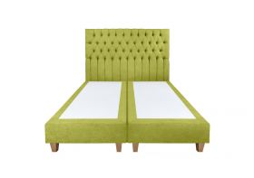 Pat matrimonial, Stockholm, Chester E, 180x200 cm, saltea tip Pocket, topper memory, Verde