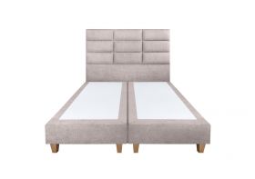 Pat matrimonial, Stockholm, Harmony E, 180x200 cm, saltea tip Pocket, topper memory, Taupe