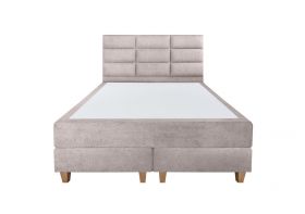 Pat matrimonial, Stockholm, Harmony E, 180x200 cm, saltea tip Pocket, topper memory, Taupe