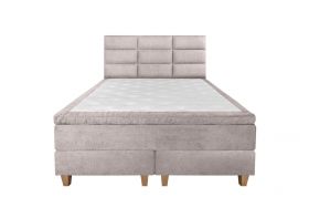 Pat matrimonial, Stockholm, Harmony E, 180x200 cm, saltea tip Pocket, topper memory, Taupe