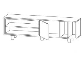 Comoda TV, Colman, Rosmar, 160 x 35 x 48.6 cm, pal melaminat, stejar/alb