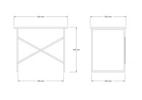 Birou, Asse Home, Addis, 90x76x56 cm, Nuc / Negru