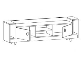 Comoda TV, Colman, Tyler, 160x35.6x54.4 cm, Stejar / Antracit