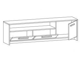 Comoda TV, Colman, Tyson, 160x35.6x46.4 cm, Stejar / Antracit