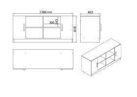 Set mobilier de birou, Locelso, VO10, Nuc / Antracit