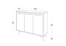 Dulap multifunctional, Mod Design, Piffa, 100x82x35 cm, Alb / Antracit