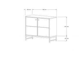 Consola, Puqa Design, Sedef, 90x75x40 cm, PAL, Safir / Negru