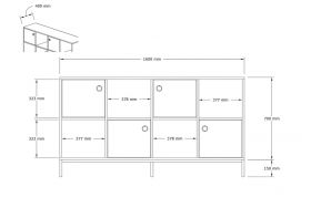 Consola, Puqa Design, Umay, 160x85x40 cm, PAL, Safir / Negru